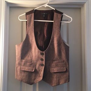 Menswear style wool vest. Rich wine color.